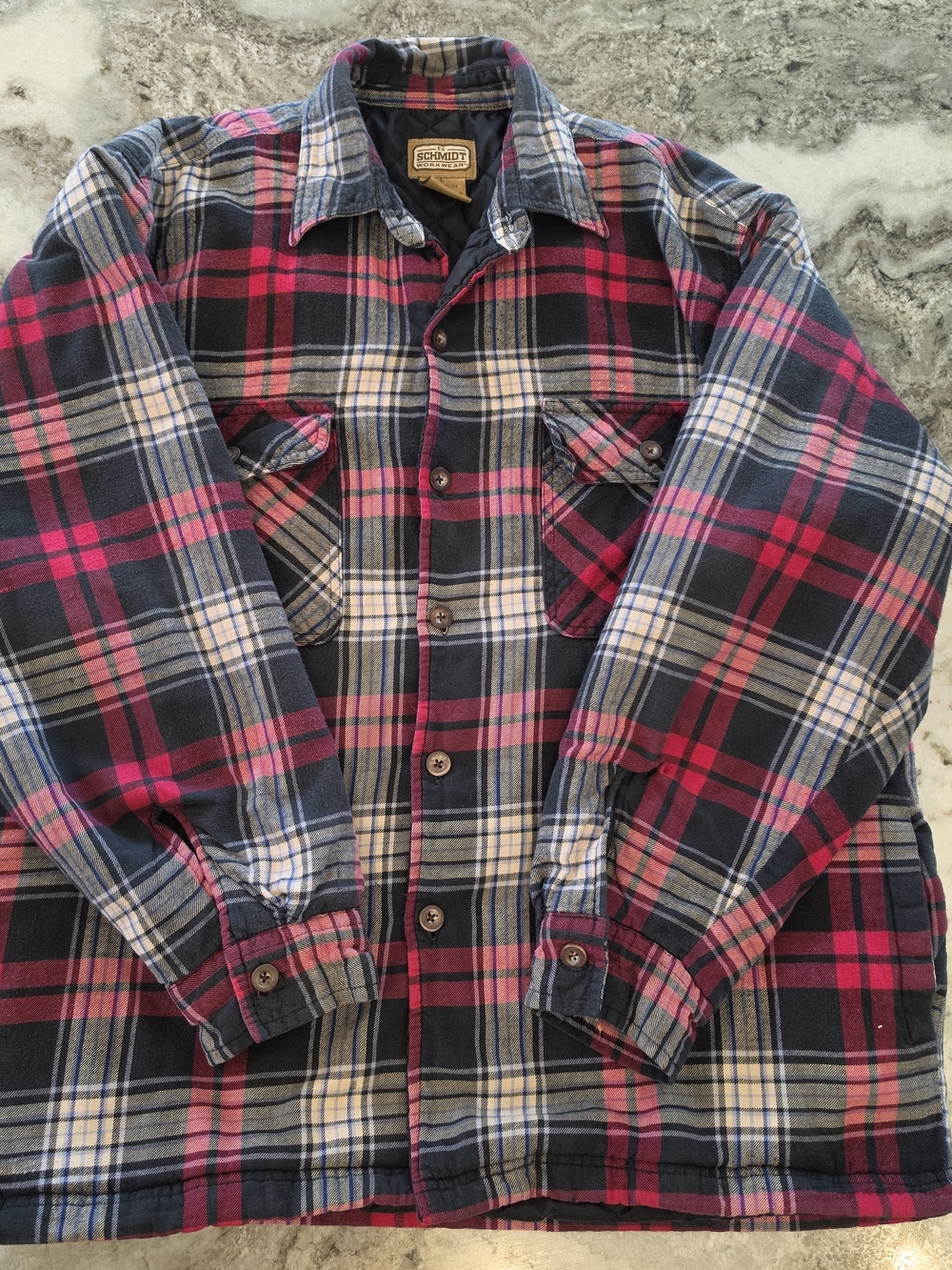 Schmidt Workwear Black and Red Plaid Button-Down Shirt